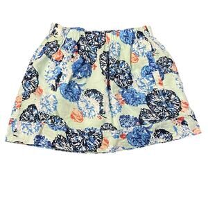 J. Crew Floral Short Mini Skirt Pockets Women’s sz XXS  Light Green Multicolor